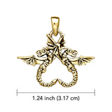 Dragon’s power of two ~ 14K Yellow Gold Jewelry Pendant GTP896