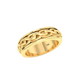 Celtic Knotwork 14K Yellow Gold Spinner Ring GTR1693
