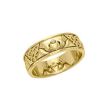 A love to last a lifetime ~ Celtic Knotwork Claddagh 14K Solid Gold Ring GTR3355