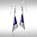 Silver Filigree Earrings with Gem Inlay JE198 - Jewelry