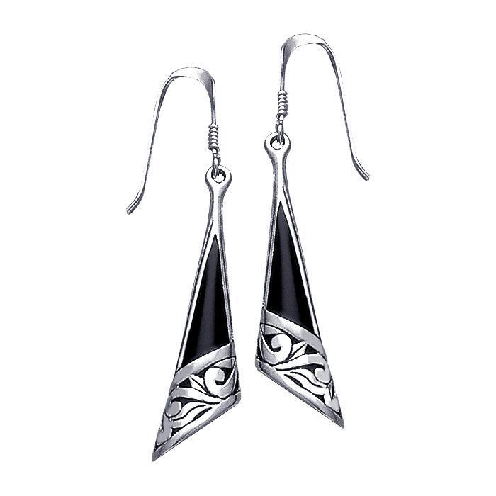 Silver Filigree Earrings with Gem Inlay JE198 - Jewelry