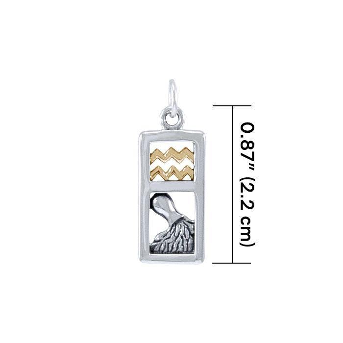 Aquarius Silver and Gold Charm MCM293 - Jewelry