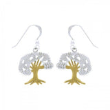 Continuous beauty in the Tree of Life ~ 14k Gold accent and Sterling Silver Jewelry Earrings - Jewelry