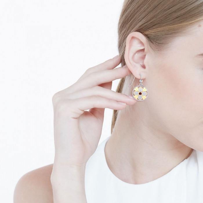 Femininity Symbol Silver and Gold Earrings MER529 - Jewelry