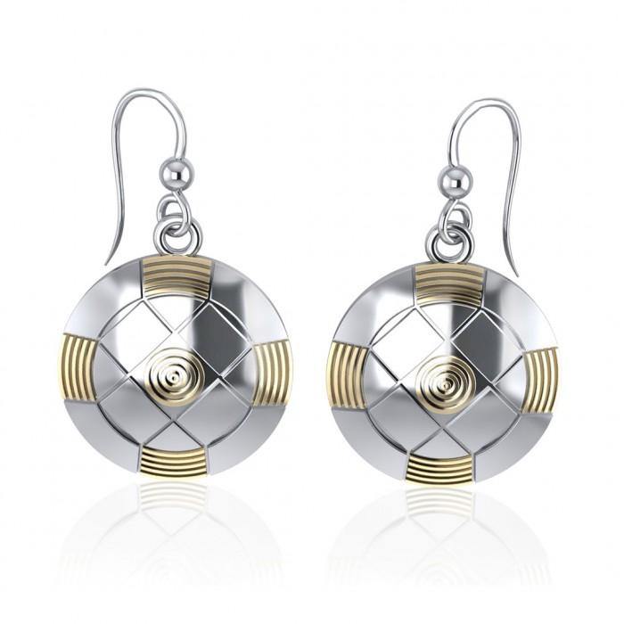 Protection Centralization Silver and Gold Earrings MER531 - Jewelry