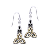 Celtic Trinity Knot Silver & Gold Earrings MER707