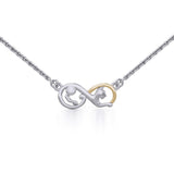 Infinity Cat Silver and Gold Necklace MNC489 - Jewelry