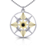 Be a Star Silver and Gold Pendant with Gemstone MPD1259 - Jewelry