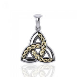 Braided Celtic Trinity Knot Silver & Gold Pendant MPD1812