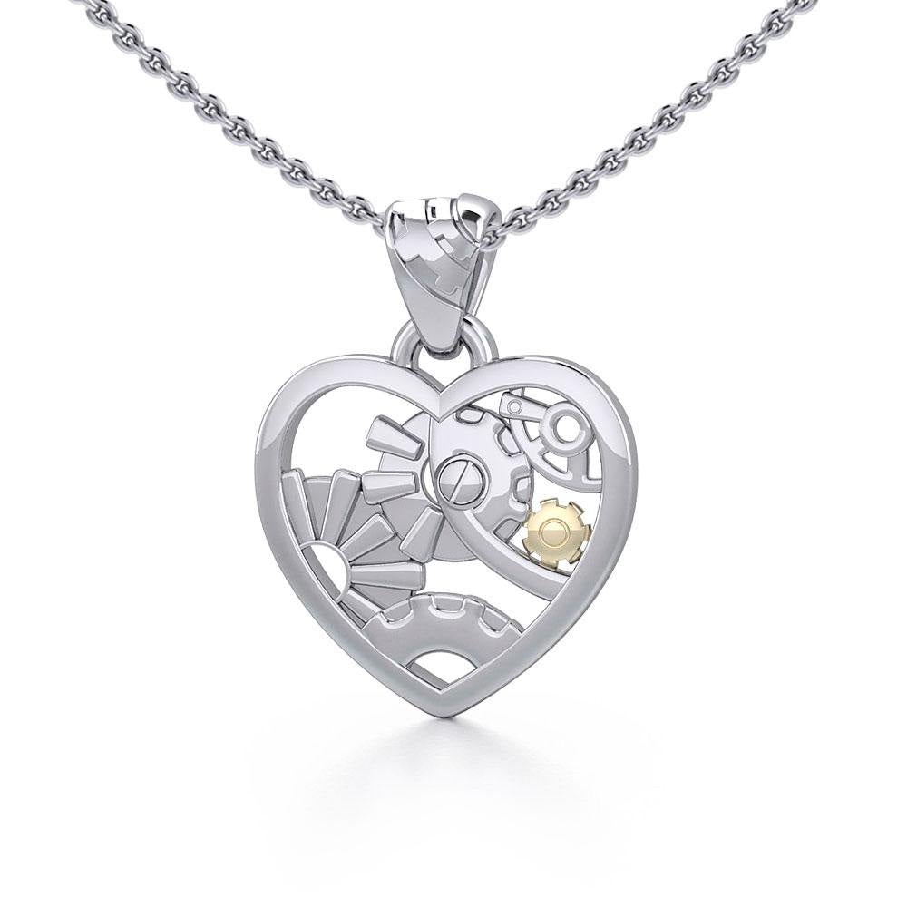 Heart Steampunk Sterling Silver Pendant MPD3871 - Jewelry