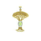 Modern Tree of Life Silver and Gold Pendant MPD3877