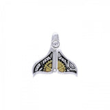 Whale Tail Steampunk Sterling Silver and Gold Pendant MPD3928