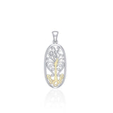 Worthy of the Golden Tree of Life ~ 14k Gold accent and Sterling Silver Jewelry Pendant - Jewelry