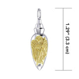 Archangel Raphael Silver and Gold Vial Pendant MPD4067 - Jewelry