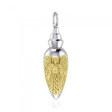 Archangel Uriel Silver and Gold Vial Pendant MPD4068 - Jewelry