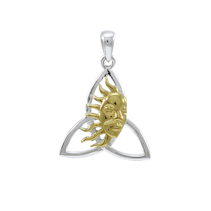 Sunface on Trinity Silver and Gold Pendant MPD4303