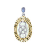 Celtic Infinity Binding Spell Silver and Gold Pendant MPD4746 - Jewelry