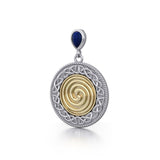 Celtic Ancestral Wisdom Spell Silver and Gold Pendant MPD4747 - Jewelry