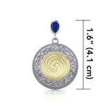 Celtic Ancestral Wisdom Spell Silver and Gold Pendant MPD4747 - Jewelry