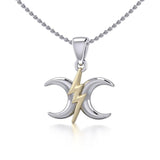 The Power Moon Silver and Gold Pendant MPD5257 - Jewelry