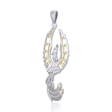 Mythical Phoenix Silver and Gold Pendant MPD5723 - Jewelry