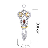 Celtic Goddess of Infinite Universe Silver and Gold Pendant MPD5931