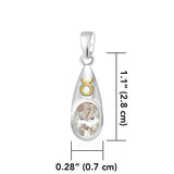 Taurus Zodiac Sign Silver and Gold Pendant MPD850 - Jewelry