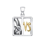 Capricorn Zodiac Symbol Silver Pendant MPD911 - Jewelry