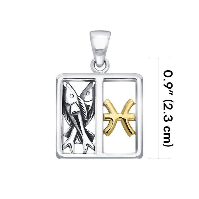 Pisces Zodiac Symbol Silver Pendant MPD913 - Jewelry