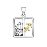 Sagittarius Zodiac Symbol Silver Pendant MPD922