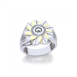 Alpha And Omega Sterling Silver and Gold Ring MRI1576 - Jewelry