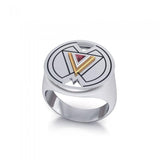 Symbols of Femininity Sterling Silver and Gold Ring MRI1578 - Jewelry