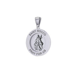 Saint Rocco or St. Roch Silver Medal Pendant (Small 18.5 mm.) TPD5460 - Jewelry