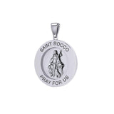 Saint Rocco or St. Roch Silver Medal Pendant (Medium 22 mm.) TPD5461