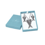 Wings of a Guardian Angel  Silver Pendant Chain and Earrings Box Set SET009 peterstone.