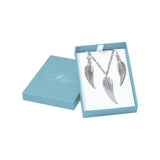 Wrapped by the Wings of an Angel Silver Pendant Chain and Earrings Box Set SET019