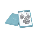 Silver Celtic Shamrock Pendant Chain and Earrings Box Set SET021 - Jewelry