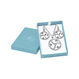 Silver Triskele Pendant Chain and Earrings Box Set SET022 - Jewelry