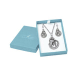 The Mystic Melody of a Sea Mermaid Silver Pendant Chain and Earrings Box Set SET074 - Jewelry