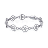 Small Pentacle Silver Bracelet TBG017 - Jewelry