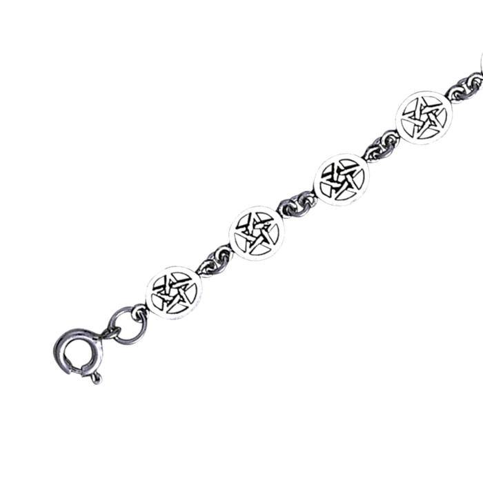 Small Pentacle Silver Bracelet TBG017 - Jewelry