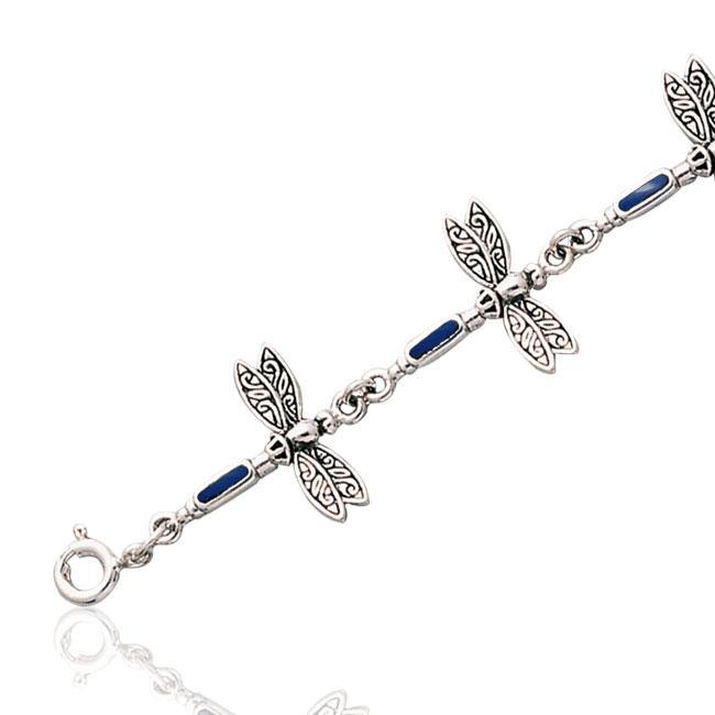 Dragonfly Link Silver Bracelet TBG704 - Jewelry