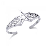 The Centuries Old Power of the Silver Pentagram Cuff Bracelet TBG759
