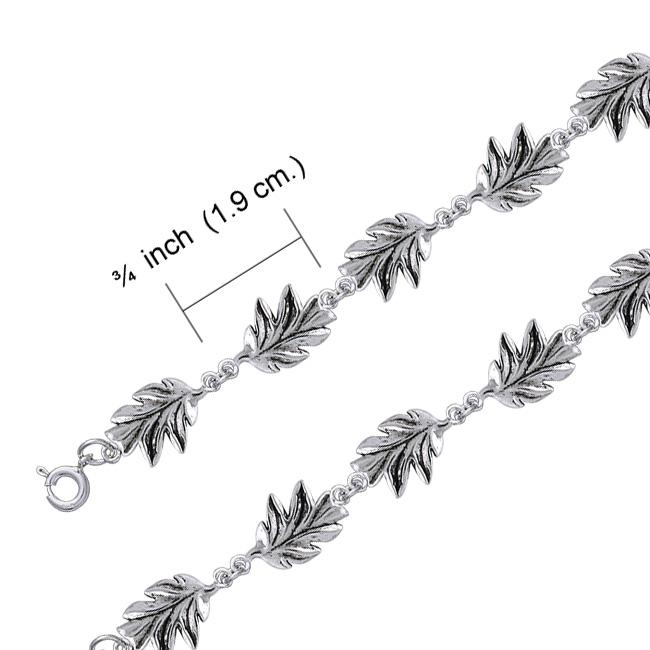 Oak Leaves Silver Link Bracelet TBL024