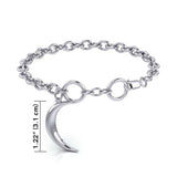Crescent Moon Sterling Silver Bracelet TBL048 - Jewelry
