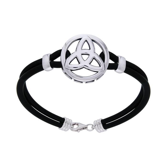 Celtic Trinity Knot Leather Cord Bracelet TBL193 - Jewelry