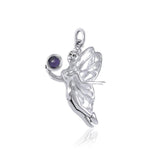 Enchanted Fairy Holding Gem Silver Charm TCM638 - Jewelry