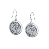 Om Meditation Silver Earrings TE1052 - Jewelry