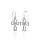 Silver Cross Earrings with Gemstone TE1150 - Jewelry