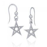 Silver Pentagram Pentacle Earrings TE1174